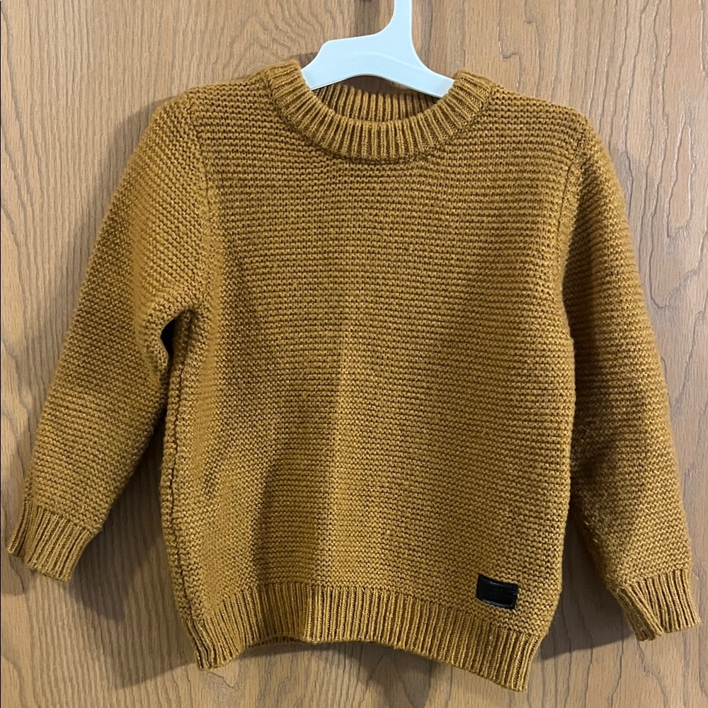 Zara Knitwear Boys Mustard Yellow Crewneck Sweater Size 6‎